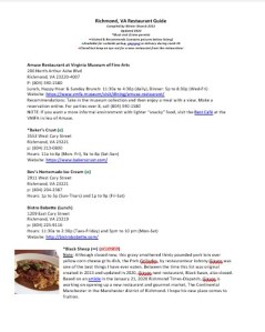 Richmond, VA Restaurant Guide